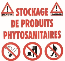 Sale Autocollant "Danger stockage phyto" Équipements Produits Phyto