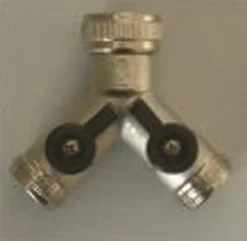 Raccord Y robinet Ø20/27mm - laiton nickelé Aménagement Extérieur