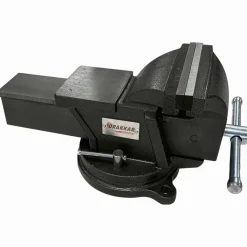 Étau en acier 200 mm avec enclume, serre-tubes et base pivotante 360° - Drakkar Tools Outils